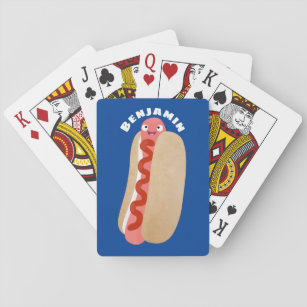 Cute grappige hotdog Weiner cartoon Pokerkaarten
