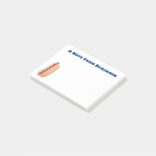Cute grappige hotdog Weiner cartoon Post-it® Notes (Schuin)