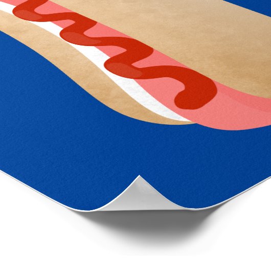 Cute grappige hotdog Weiner cartoon Poster (Hoek)