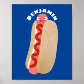 Cute grappige hotdog Weiner cartoon Poster (Voorkant)