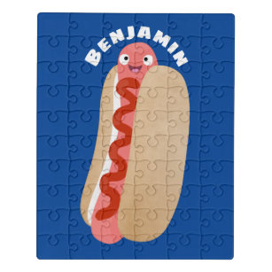 Cute grappige hotdog Weiner cartoon Puzzel