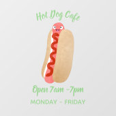 Cute grappige hotdog Weiner cartoon Raamsticker (Vel)