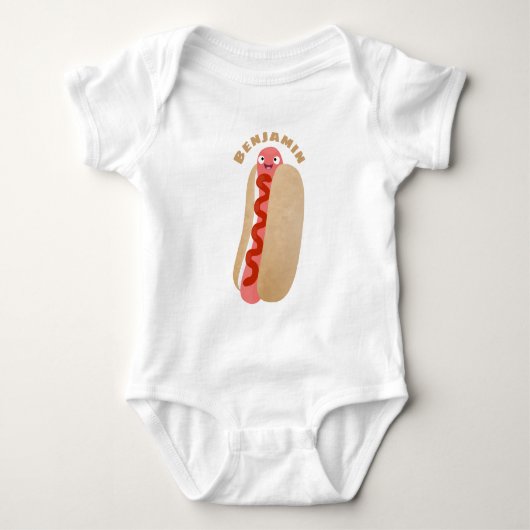 Cute grappige hotdog Weiner cartoon Romper (Voorkant)