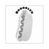 Cute grappige hotdog Weiner cartoon Rubberstempel (Afrduk)