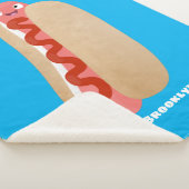 Cute grappige hotdog Weiner cartoon Sherpa Deken (3/4)