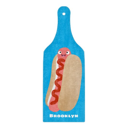 Cute grappige hotdog Weiner cartoon Snijplank (Voorkant)