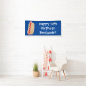 Cute grappige hotdog Weiner cartoon Spandoek (Insitu)