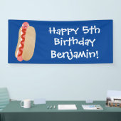 Cute grappige hotdog Weiner cartoon Spandoek (Beurs)