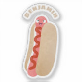 Cute grappige hotdog Weiner cartoon Sticker (Voorkant)