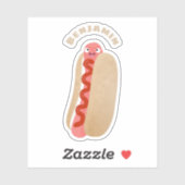 Cute grappige hotdog Weiner cartoon Sticker (Vel)