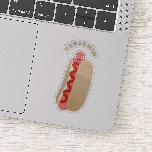 Cute grappige hotdog Weiner cartoon Sticker (Detail)
