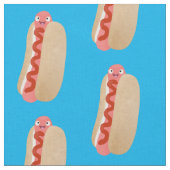 Cute grappige hotdog Weiner cartoon Stof (Close Up)