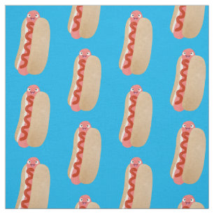 Cute grappige hotdog Weiner cartoon Stof