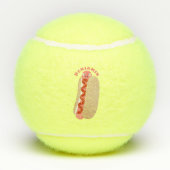 Cute grappige hotdog Weiner cartoon Tennisballen (Achterkant)