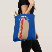 Cute grappige hotdog Weiner cartoon Tote Bag (Dichtbij)
