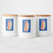 Cute grappige hotdog Weiner cartoon Voedselcontainer Etiket (Flessen)