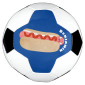 Cute grappige hotdog Weiner cartoon Voetbal (Gedraaid)