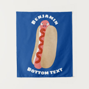 Cute grappige hotdog Weiner cartoon Wandkleed