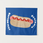 Cute grappige hotdog Weiner cartoon Wandkleed (Voorkant (horizontaal))