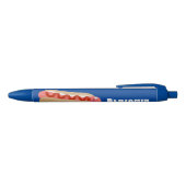 Cute grappige hotdog Weiner cartoon Zwarte Inkt Pen (Bovenkant)
