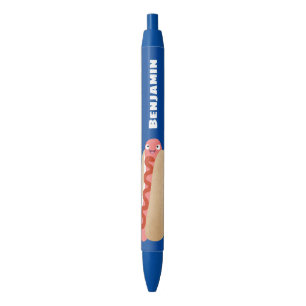 Cute grappige hotdog Weiner cartoon Zwarte Inkt Pen
