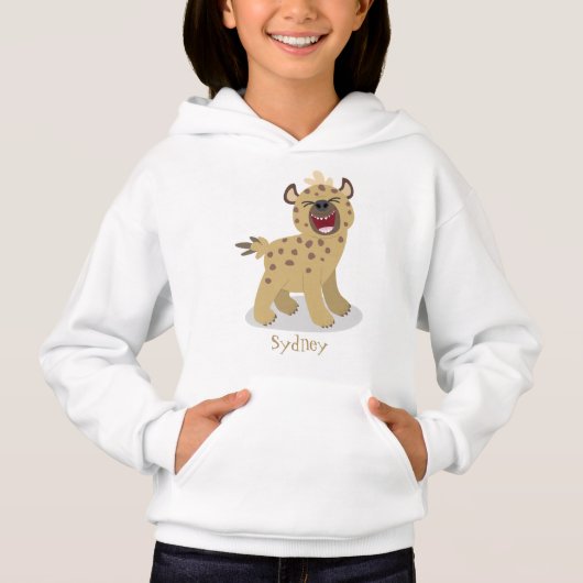 Cute grappige hyena lachende cartoon illustratie (Voorkant)