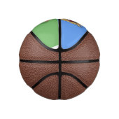 Cute grappige hyena lachende cartoon illustratie basketbal (Rechts)