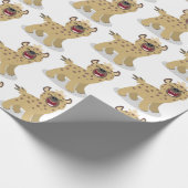 Cute grappige hyena lachende cartoon illustratie cadeaupapier (Hoek)