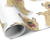 Cute grappige hyena lachende cartoon illustratie cadeaupapier (Rol Hoek)