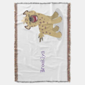 Cute grappige hyena lachende cartoon illustratie deken (Voorkant Verticaal)