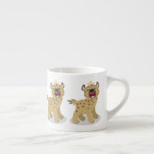 Cute grappige hyena lachende cartoon illustratie espresso kop (Rechts)