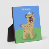 Cute grappige hyena lachende cartoon illustratie fotoplaat (Voorkant)