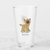 Cute grappige hyena lachende cartoon illustratie glas (Voorkant)