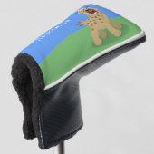 Cute grappige hyena lachende cartoon illustratie golfheadcover (3/4 voorkant)