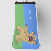 Cute grappige hyena lachende cartoon illustratie golfheadcover (Draai 90)