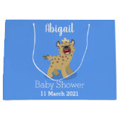 Cute grappige hyena lachende cartoon illustratie groot cadeauzakje (Voorkant)