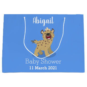 Cute grappige hyena lachende cartoon illustratie groot cadeauzakje