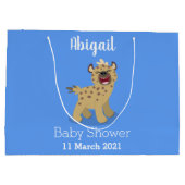 Cute grappige hyena lachende cartoon illustratie groot cadeauzakje (Achterkant)