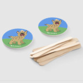 Cute grappige hyena lachende cartoon illustratie handwaaier (Niet-gemonteerd)