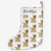 Cute grappige hyena lachende cartoon illustratie kleine kerstsok (Achterkant)