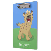 Cute grappige hyena lachende cartoon illustratie klembord (Links)