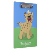 Cute grappige hyena lachende cartoon illustratie klembord (Rechts)