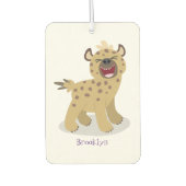 Cute grappige hyena lachende cartoon illustratie luchtverfrisser (Voorkant)