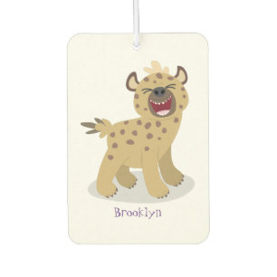 Cute grappige hyena lachende cartoon illustratie luchtverfrisser