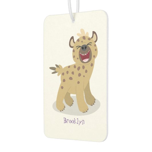 Cute grappige hyena lachende cartoon illustratie luchtverfrisser (Links)