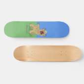 Cute grappige hyena lachende cartoon illustratie persoonlijk skateboard (Horizontaal)