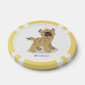 Cute grappige hyena lachende cartoon illustratie poker chips (Enkel)