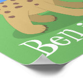 Cute grappige hyena lachende cartoon illustratie poster (Hoek)