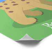 Cute grappige hyena lachende cartoon illustratie poster (Hoek)