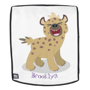 Cute grappige hyena lachende cartoon illustratie rugtassen